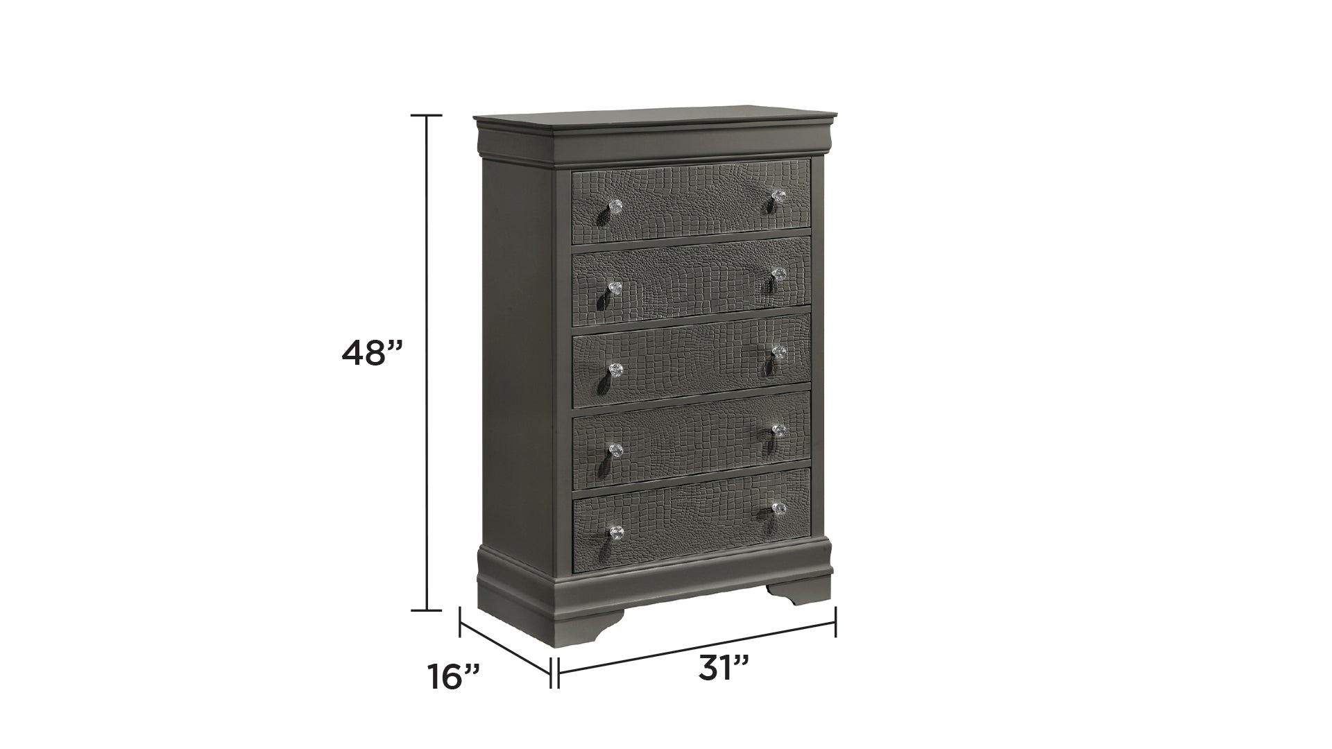 Blaze Upholstered Modern Style 5 Pc Twin Bedroom Set with LED Headboard Made with Wood in Metallic Gray(CA WAREHOUSE)