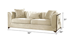 Velencia 2Pc Modern Living Room Set in Cream