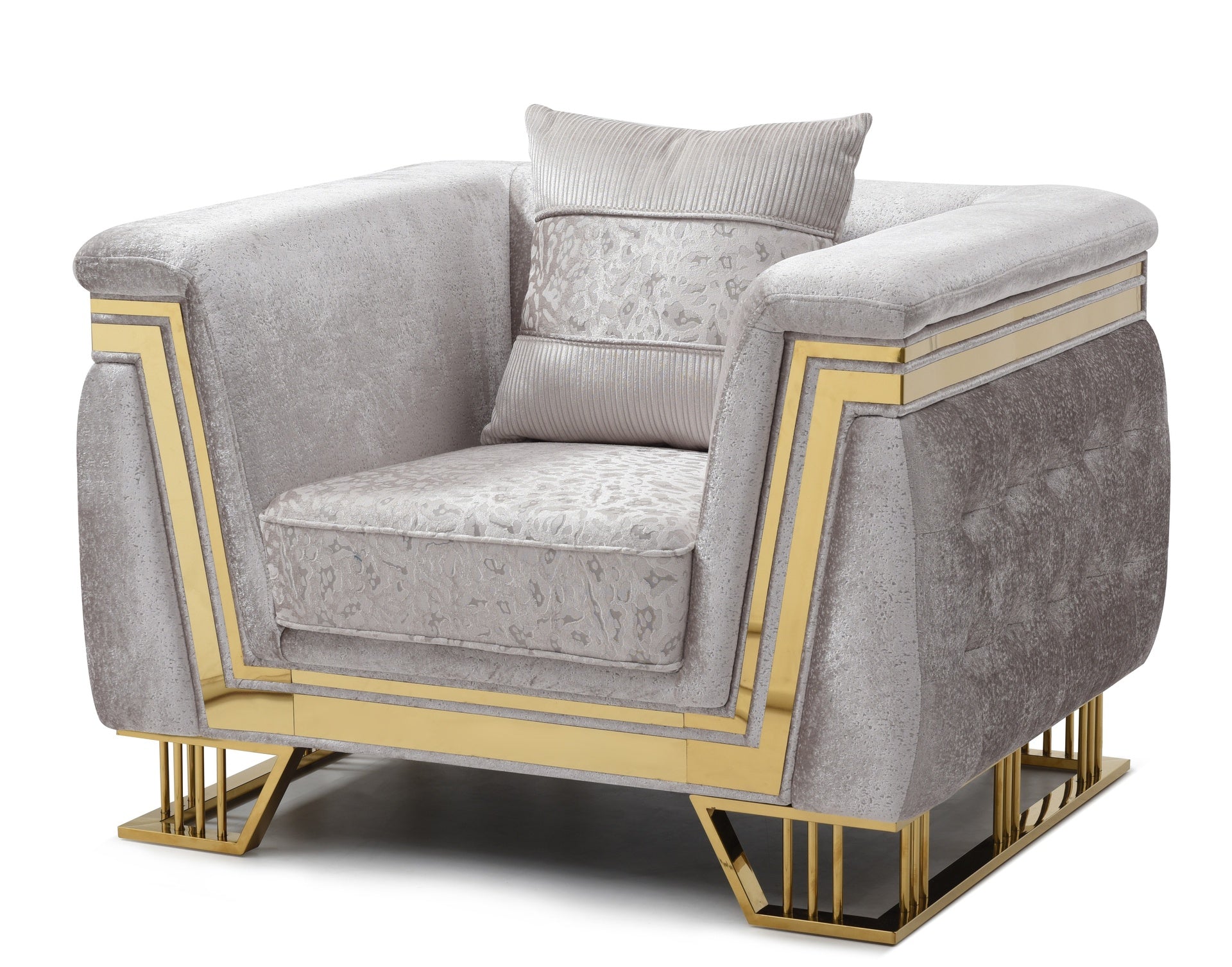 Rebecca G00195A-C Chair , Shiny Silver