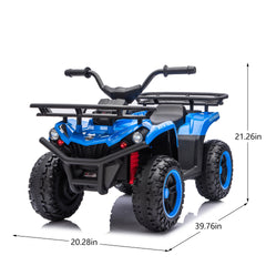 24V 80W*2 Electronic Kids Ride On ATV W/Off-Road Vehicle,Anti-Slip Tires,Crash Bars,Front and rear Storage Racks,Power display,LED Headlights&Bluetooth,High-power System for Kids,Recommend age:3-5