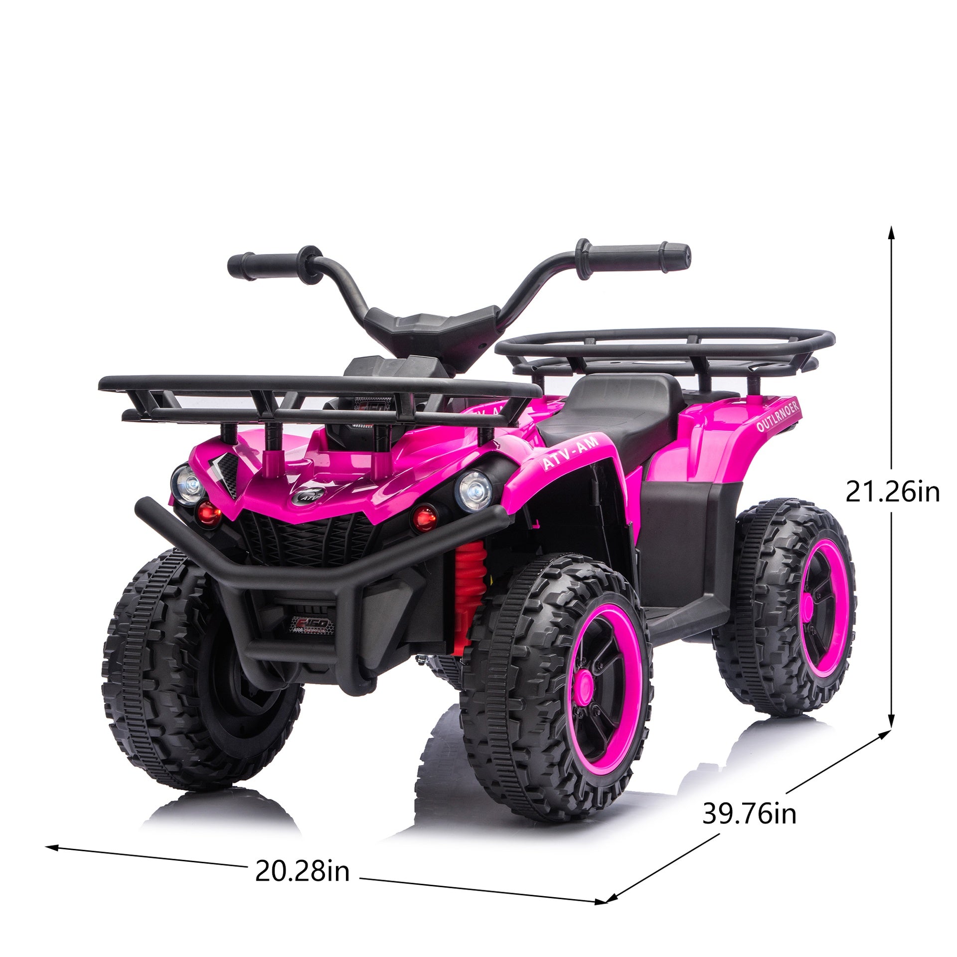 24V 80W*2 Electronic Kids Ride On ATV W/Off-Road Vehicle,Anti-Slip Tires,Crash Bars,Front and rear Storage Racks,Power display,LED Headlights&Bluetooth,High-power System for Kids,Recommend age:3-5