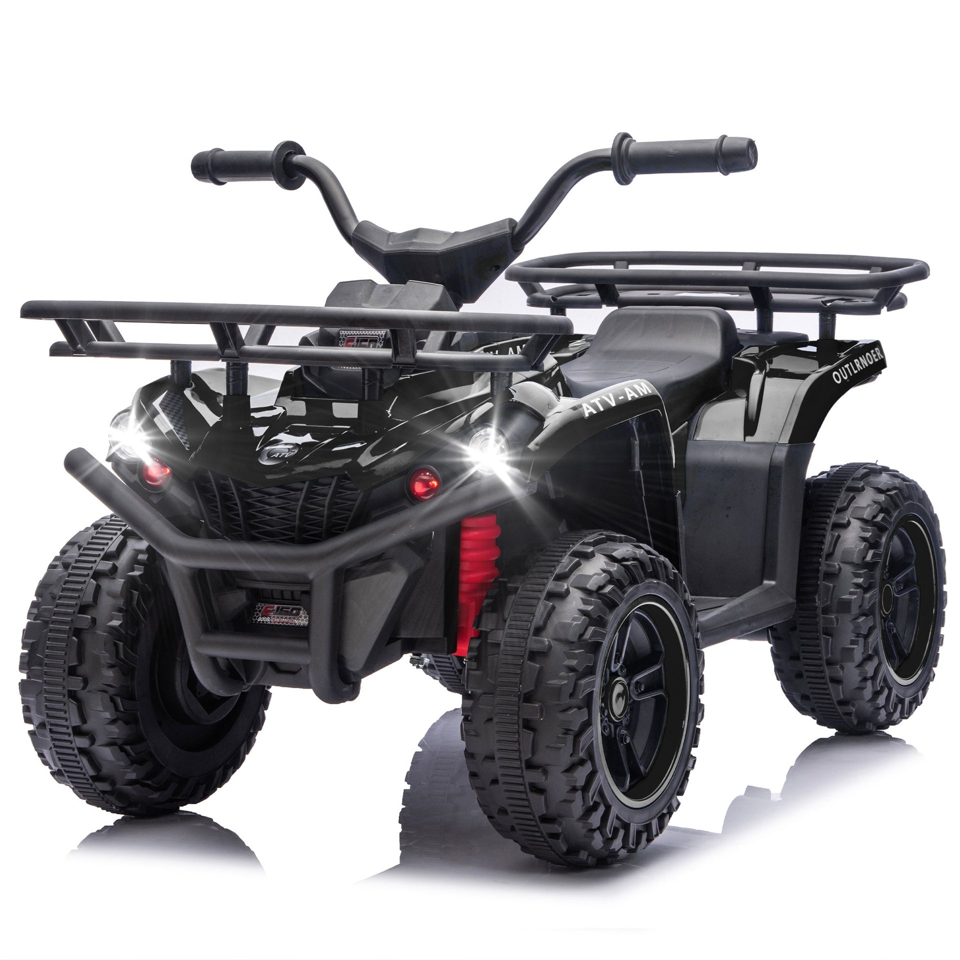 24V 80W*2 Electronic Kids Ride On ATV W/Off-Road Vehicle,Anti-Slip Tires,Crash Bars,Front and rear Storage Racks,Power display,LED Headlights&Bluetooth,High-power System for Kids,Recommend age:3-5