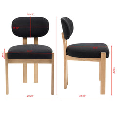 Wooden Dining Chairs Set of 2, Modern Fabric Upholstered Dining Room Chair Kitchen Chairs, Farmhouse Dinner Chair for Kitchen Dining Room