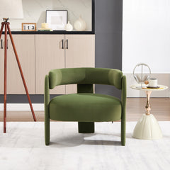 Accent Chair for Living Room, Velvet Comfy Single Sofa Chair Mid-Century Modern Armchair with 1 Pillow and Metal Legs for Bedroom Office Reading