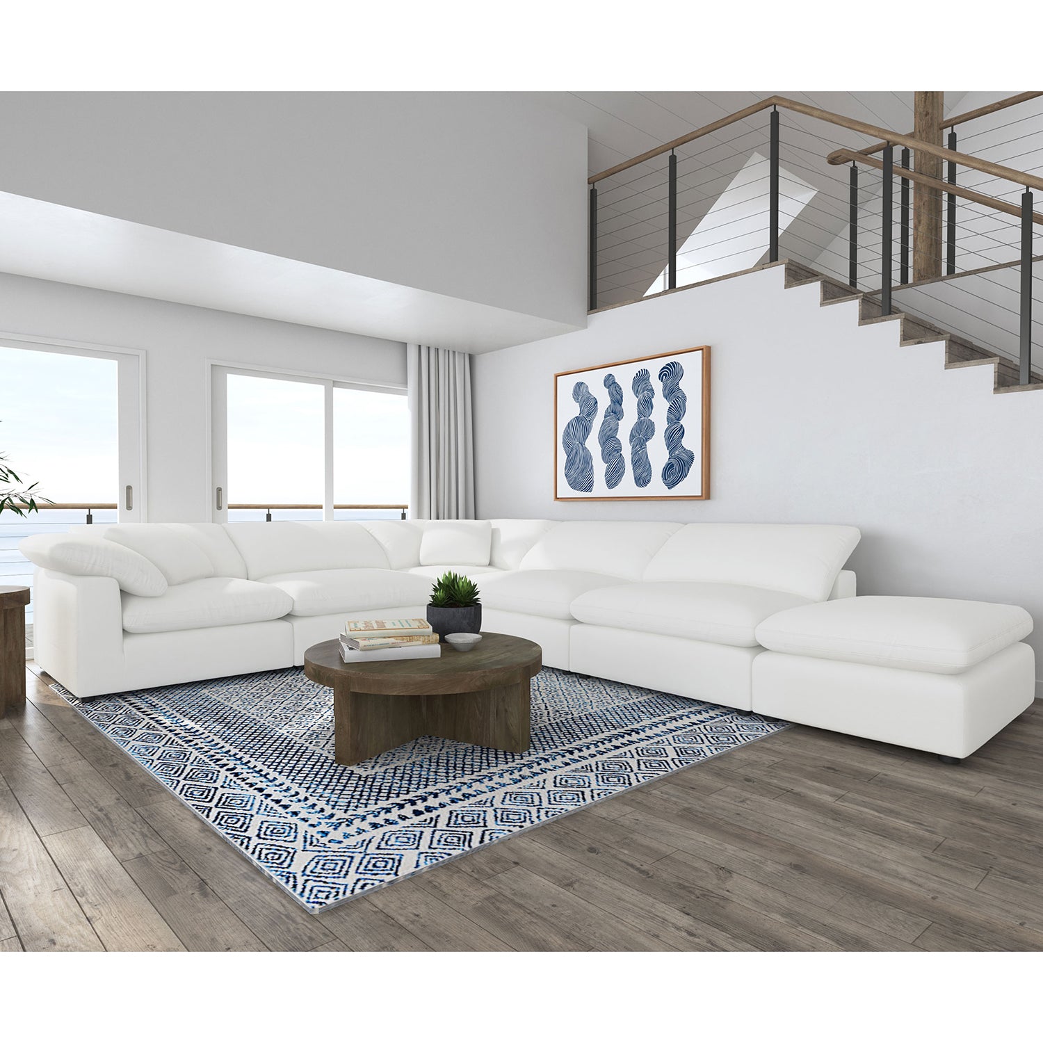 Segoura Ivory 6-piece Upholstered Modular Sectional