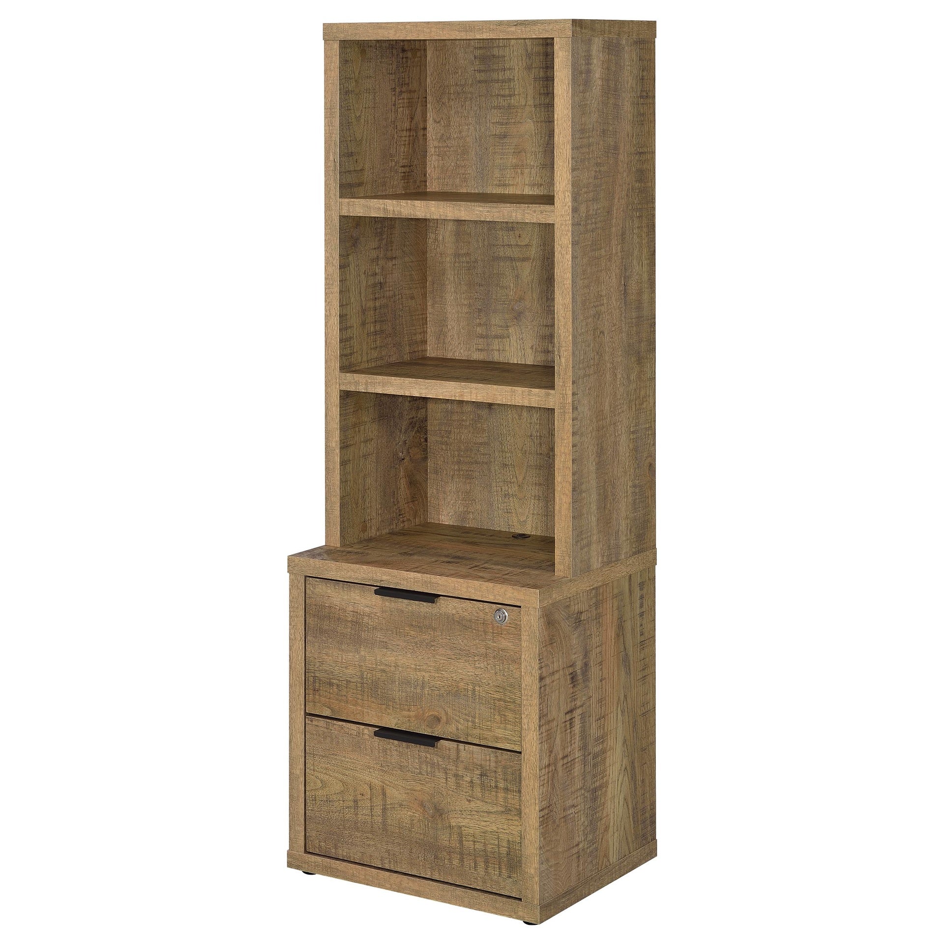 Geary Mango 3-piece Wall Unit Bookcase Set with USB