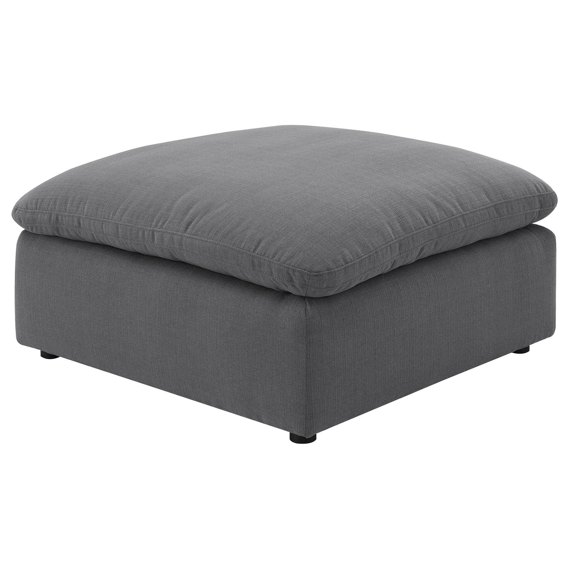 Greeley Charcoal Upholstered Square Ottoman