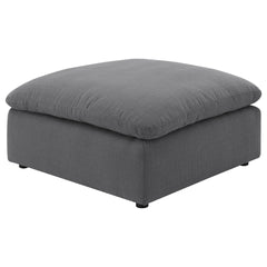 Greeley Charcoal Upholstered Square Ottoman