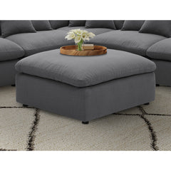 Greeley Charcoal Upholstered Square Ottoman