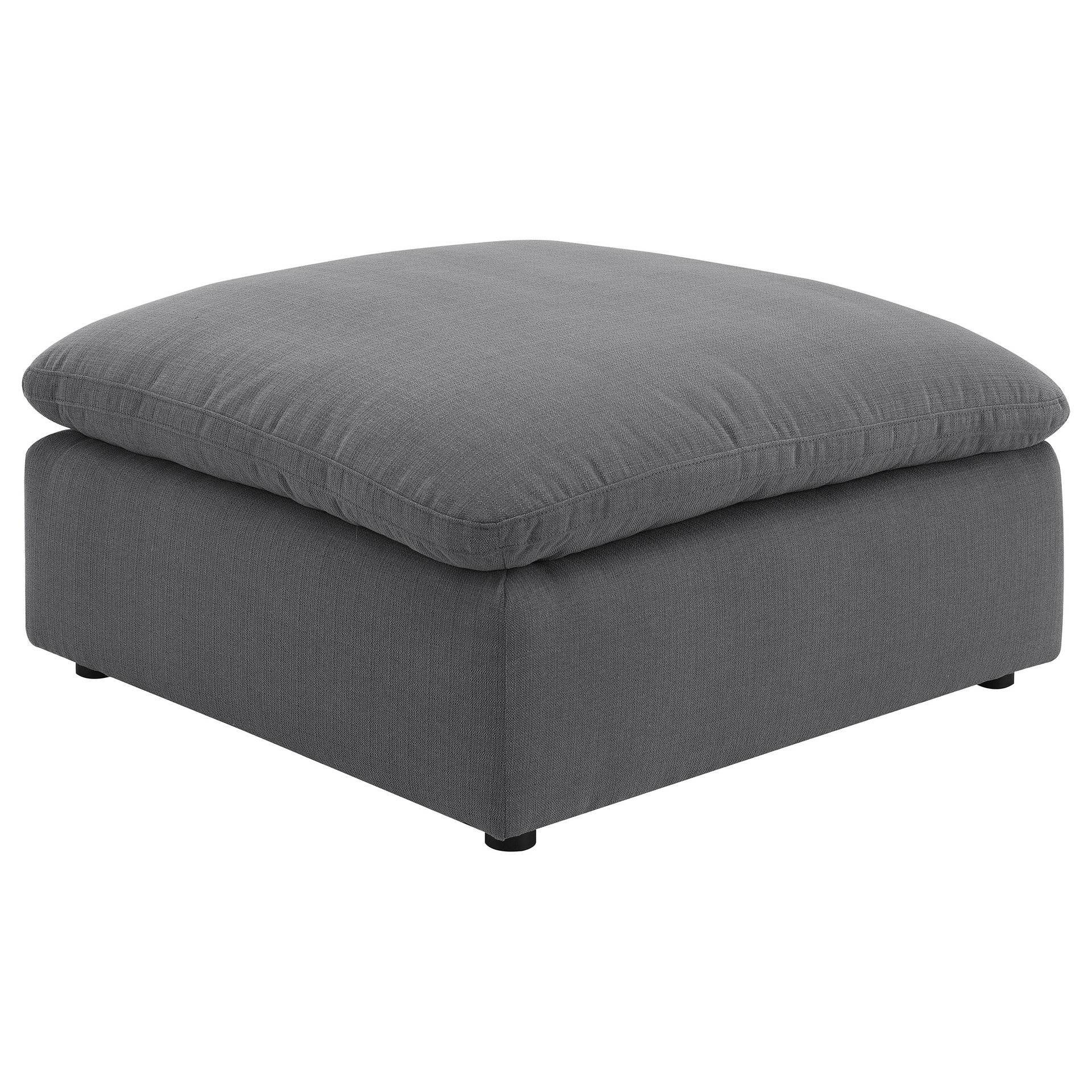 Greeley Charcoal Upholstered Square Ottoman