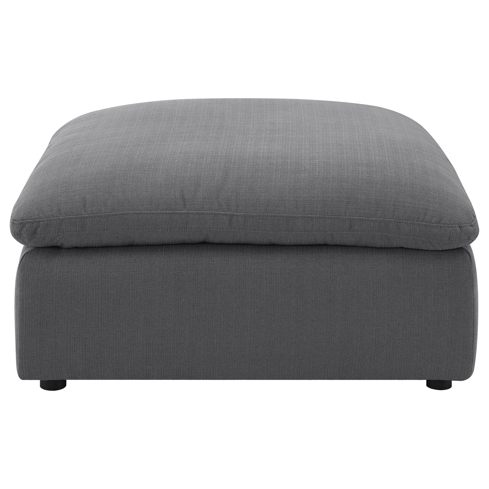 Greeley Charcoal Upholstered Square Ottoman
