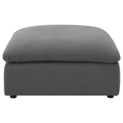 Greeley Charcoal Upholstered Square Ottoman