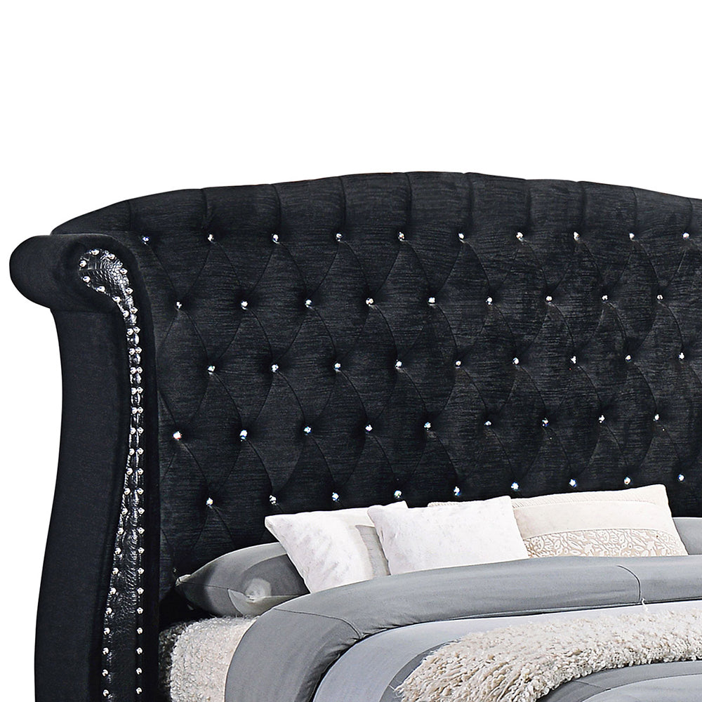 Tamsin Black Wingback California King Upholstered Bed