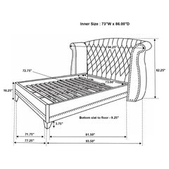 Tamsin Black Wingback California King Upholstered Bed