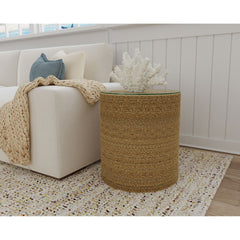Burma Light Brown Round Side Table
