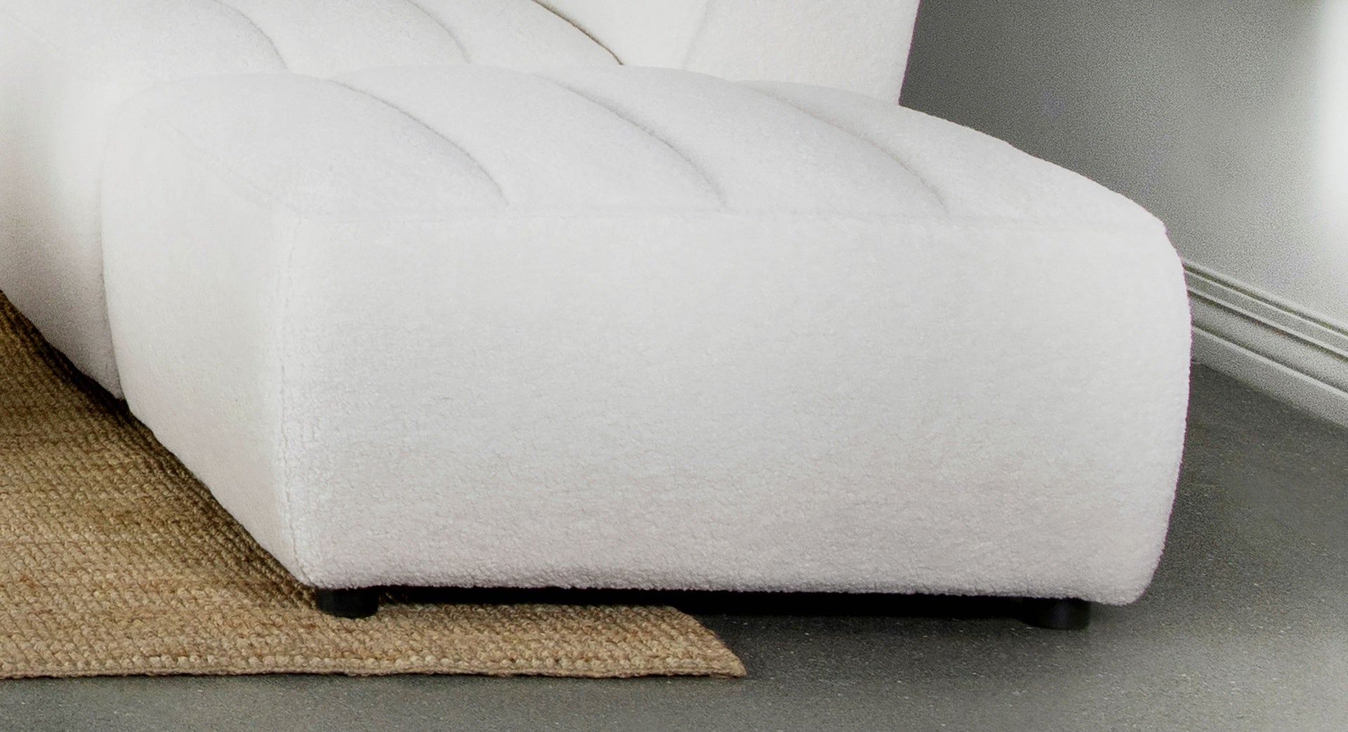Sunny Natural Square Upholstered Ottoman