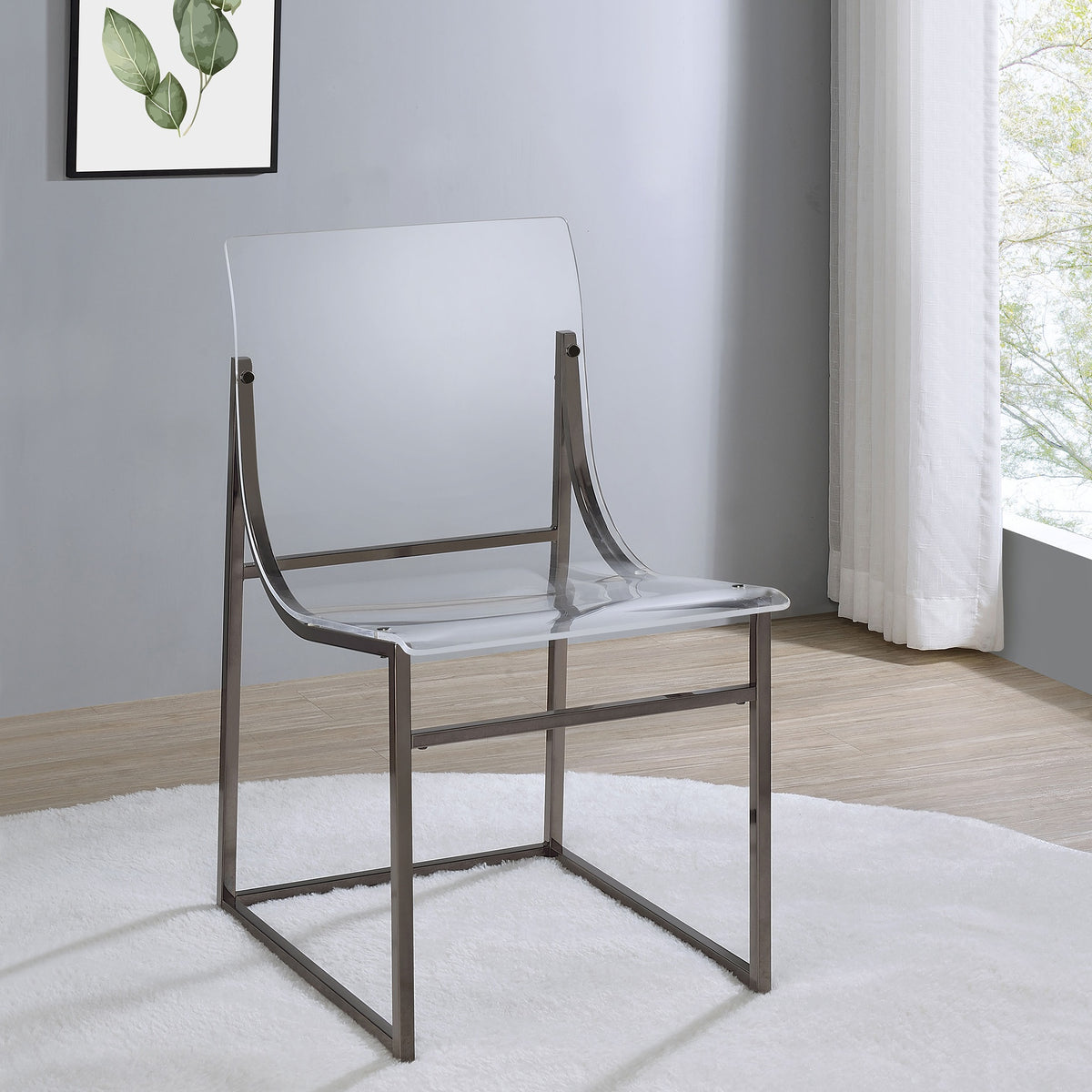 Fancher Black Nickel Acrylic Dining Side Chair (Set of 2)