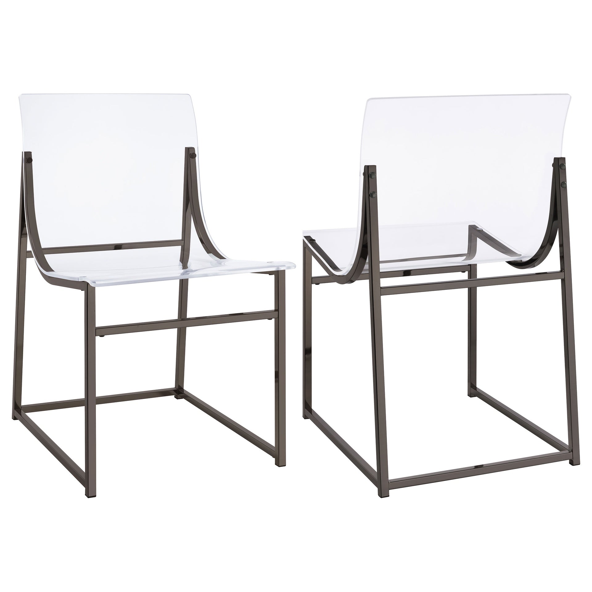 Fancher Black Nickel Acrylic Dining Side Chair (Set of 2)