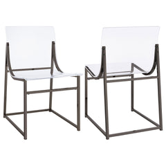 Fancher Black Nickel Acrylic Dining Side Chair (Set of 2)
