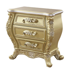 Gold 3-Drawer Nightstand