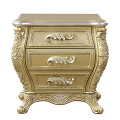 Gold 3-Drawer Nightstand