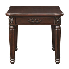Espresso End Table with Turned Leg