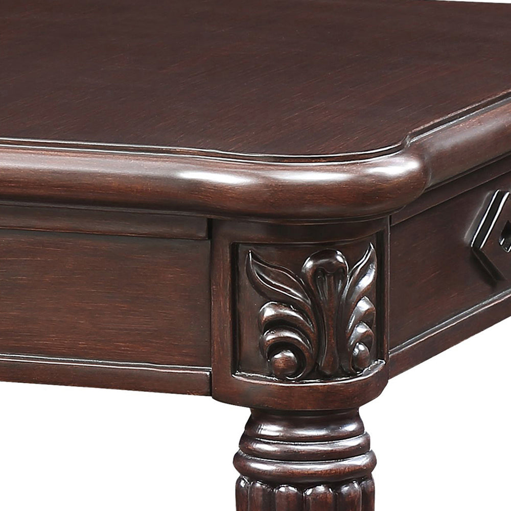 Espresso End Table with Turned Leg