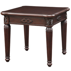 Espresso End Table with Turned Leg