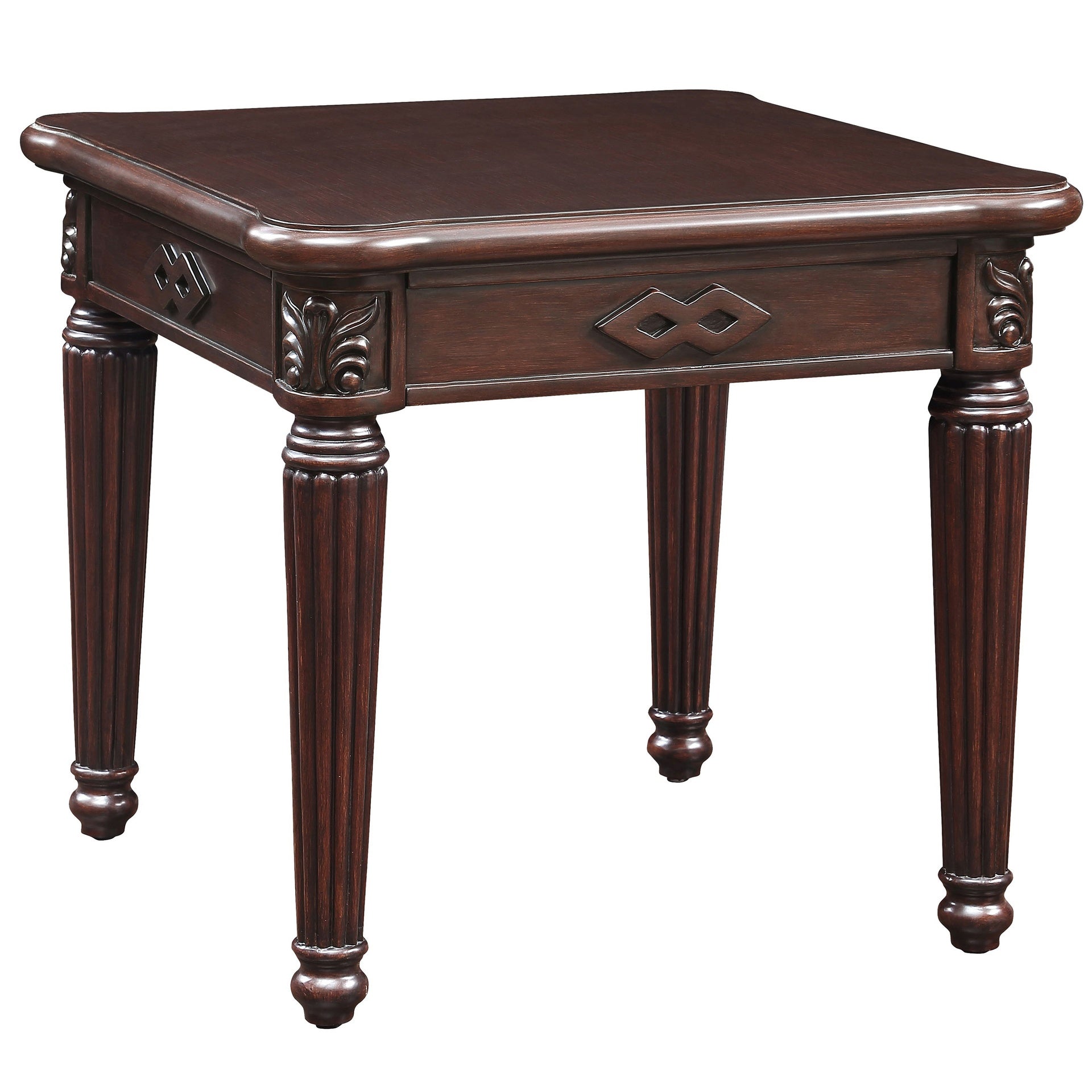 Espresso End Table with Turned Leg
