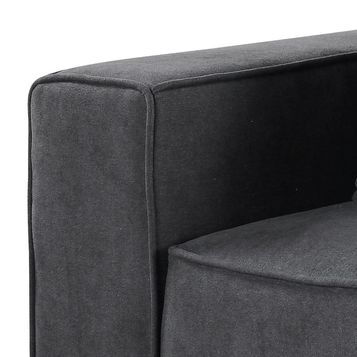 Grey Left Facing Loose Back Accent Chair