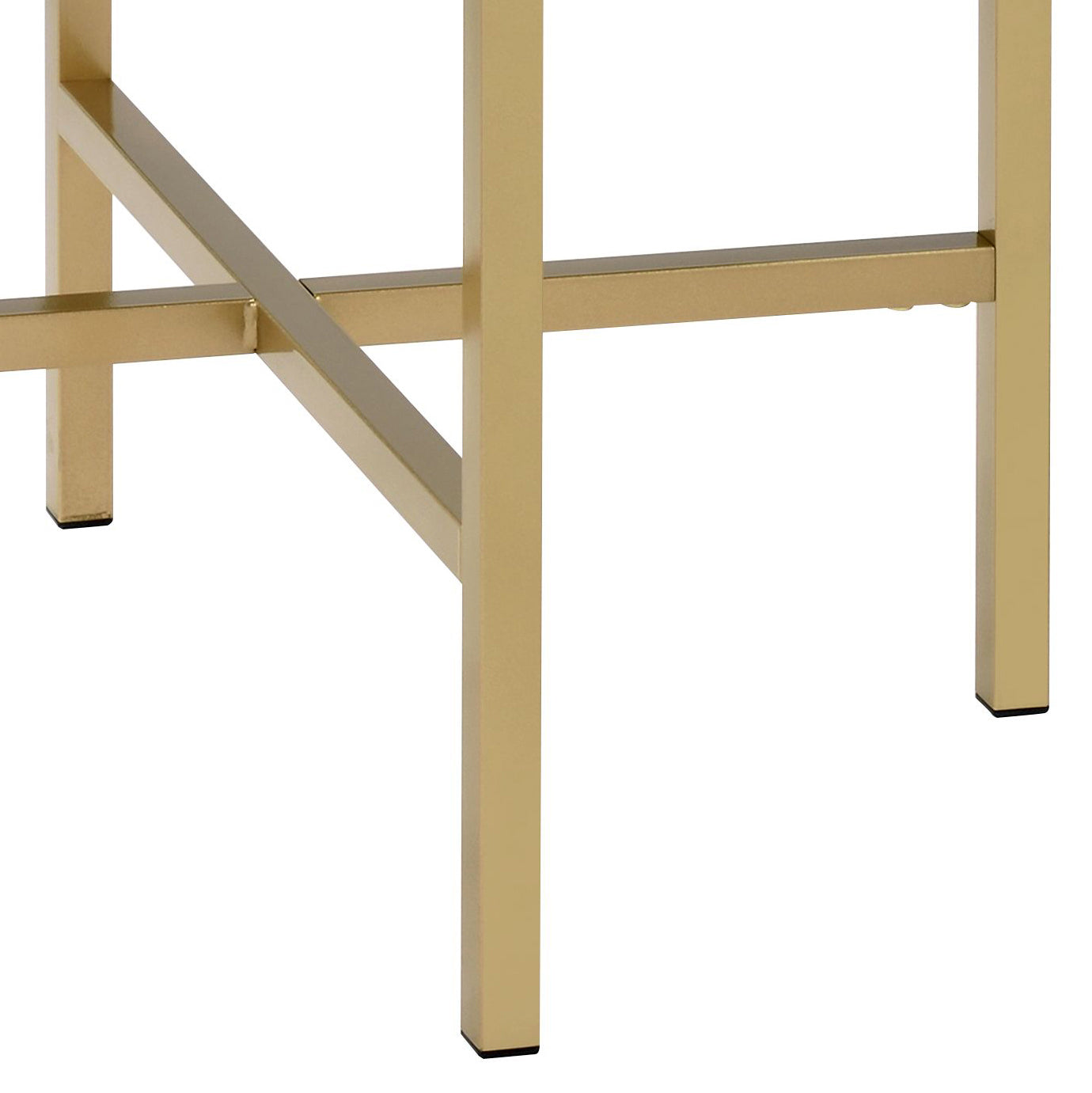 Oak and Gold End Table with Tray Top