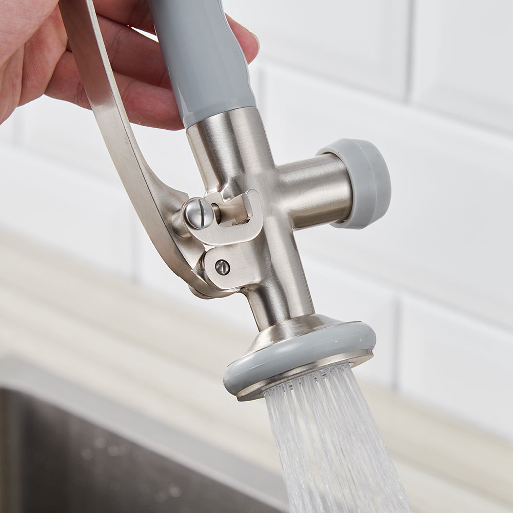 Commercial Kitchen Faucet Pull Down Sprayer Brushed Nickel,Single Handle Kitchen Sink Faucet