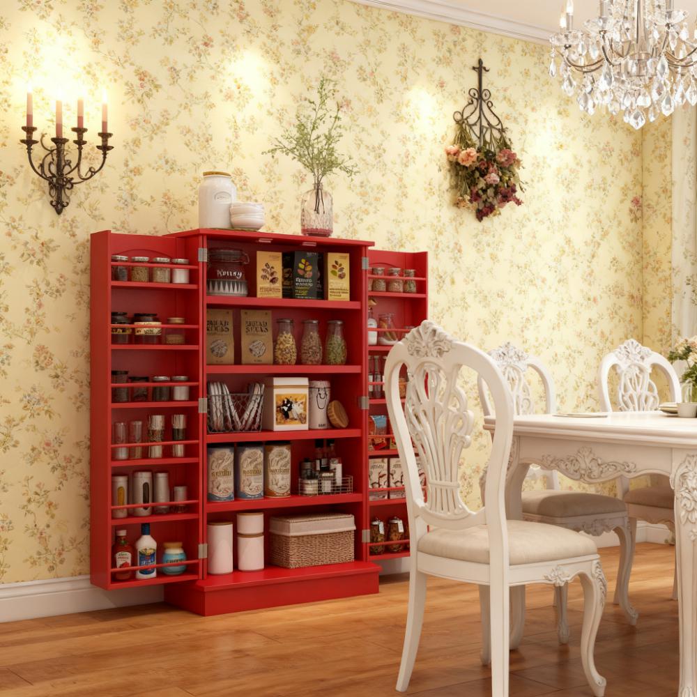 Large Kitchen Storage Cabinet,Kitchen Sideboard Cabinet,with Double Doors & 5-tier Shelving,for Home