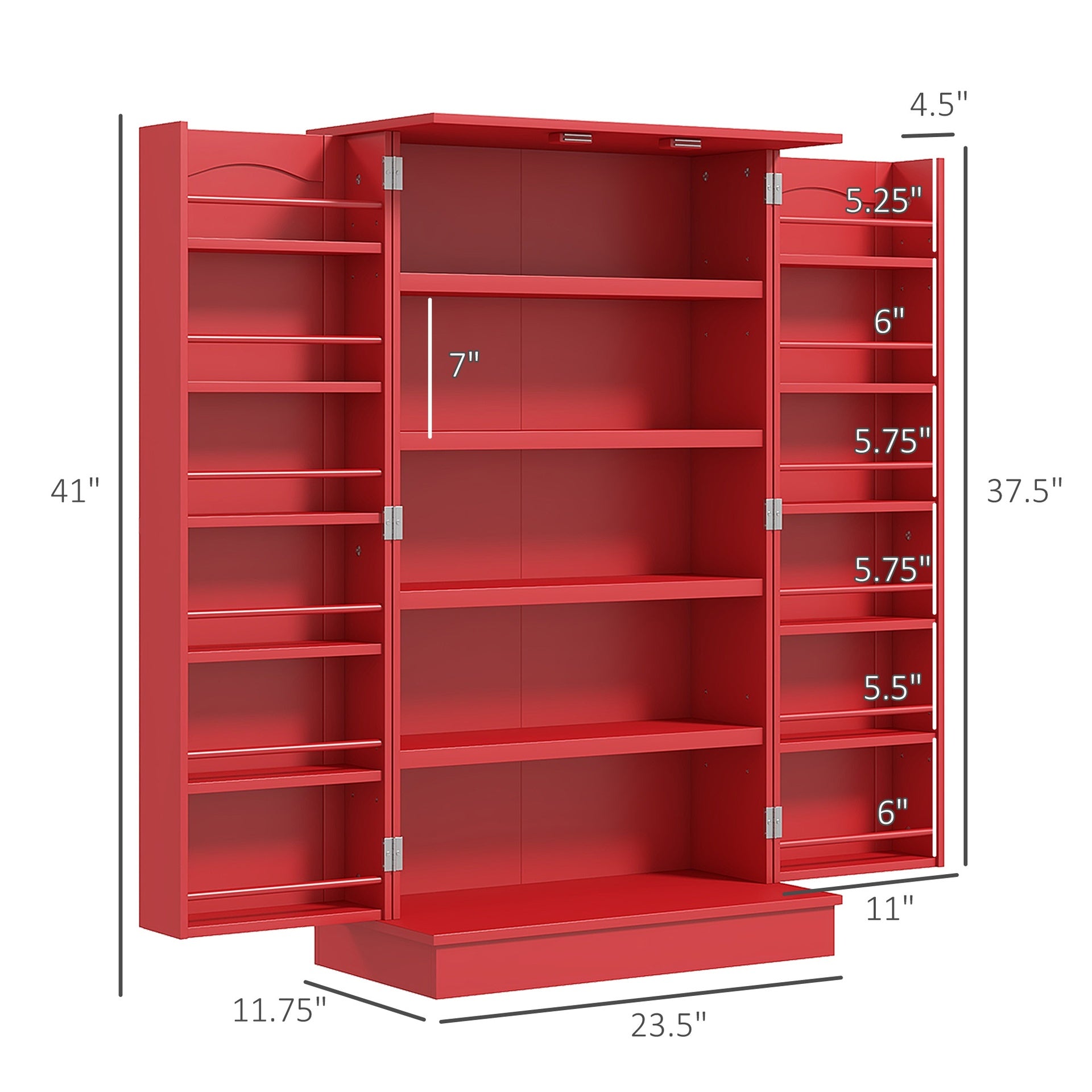 Large Kitchen Storage Cabinet,Kitchen Sideboard Cabinet,with Double Doors & 5-tier Shelving,for Home