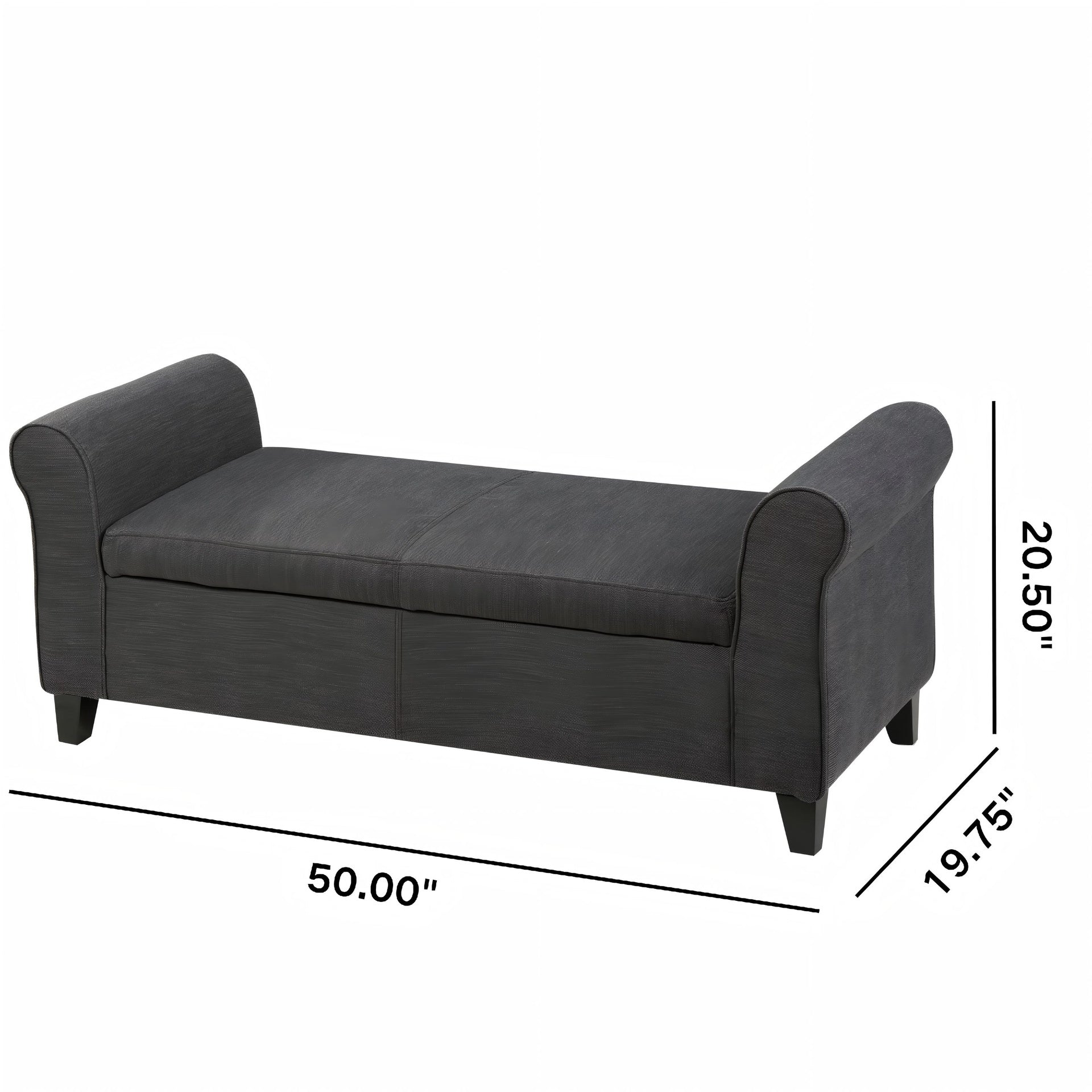 HAYES ARMED STORAGE BENCH
