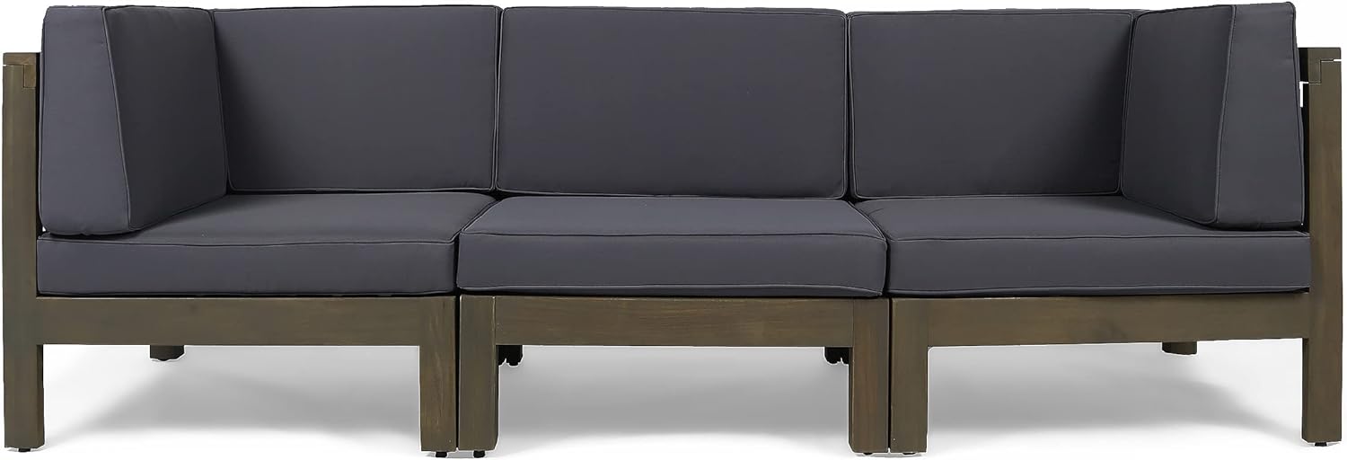 OANA - 3-PIECE SOFA SET, DARK GREY