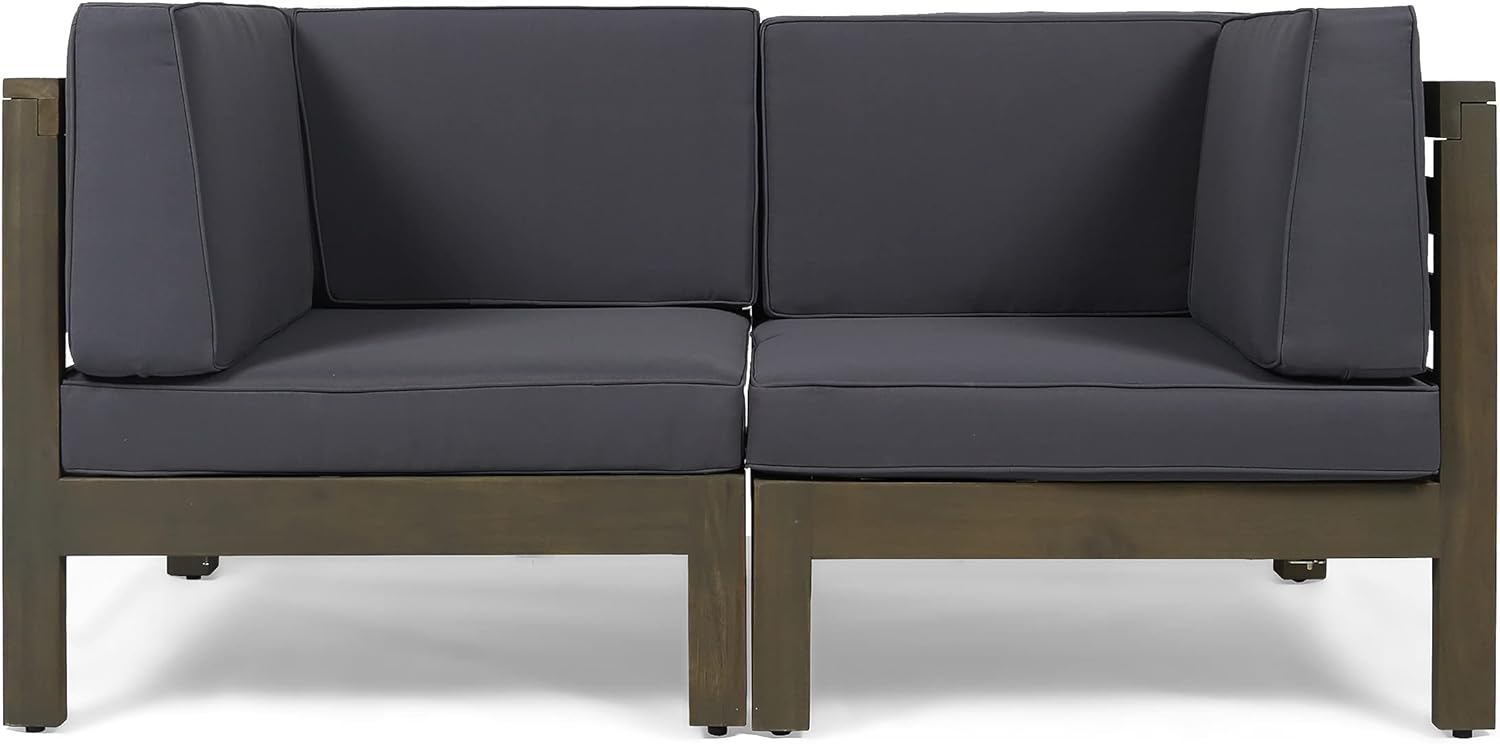 OANA 2-Piece LOVE SEAT SET, DARK GREY