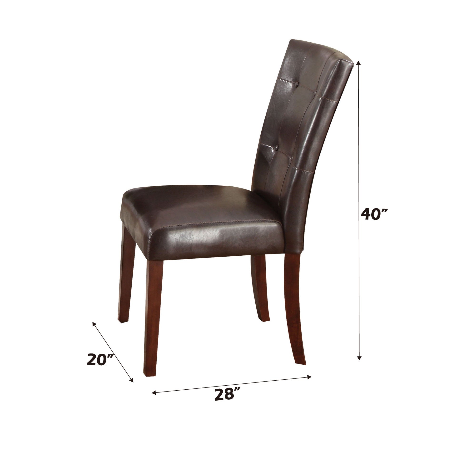 Britney Espresso Synthetic Leather & Walnut Finish Side Chair (Set of 2)