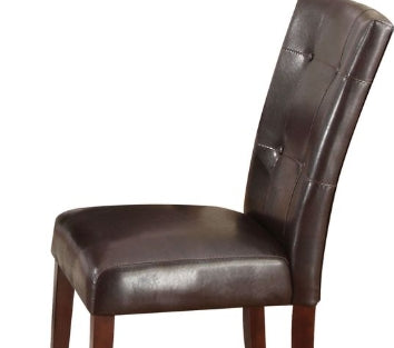 Britney Espresso Synthetic Leather & Walnut Finish Side Chair (Set of 2)