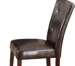 Britney Espresso Synthetic Leather & Walnut Finish Side Chair (Set of 2)