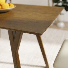 Lavin Modern 5-Piece Dining Set, Dining Table with 2 Walnut and 2 Black Wishbone Chairs
