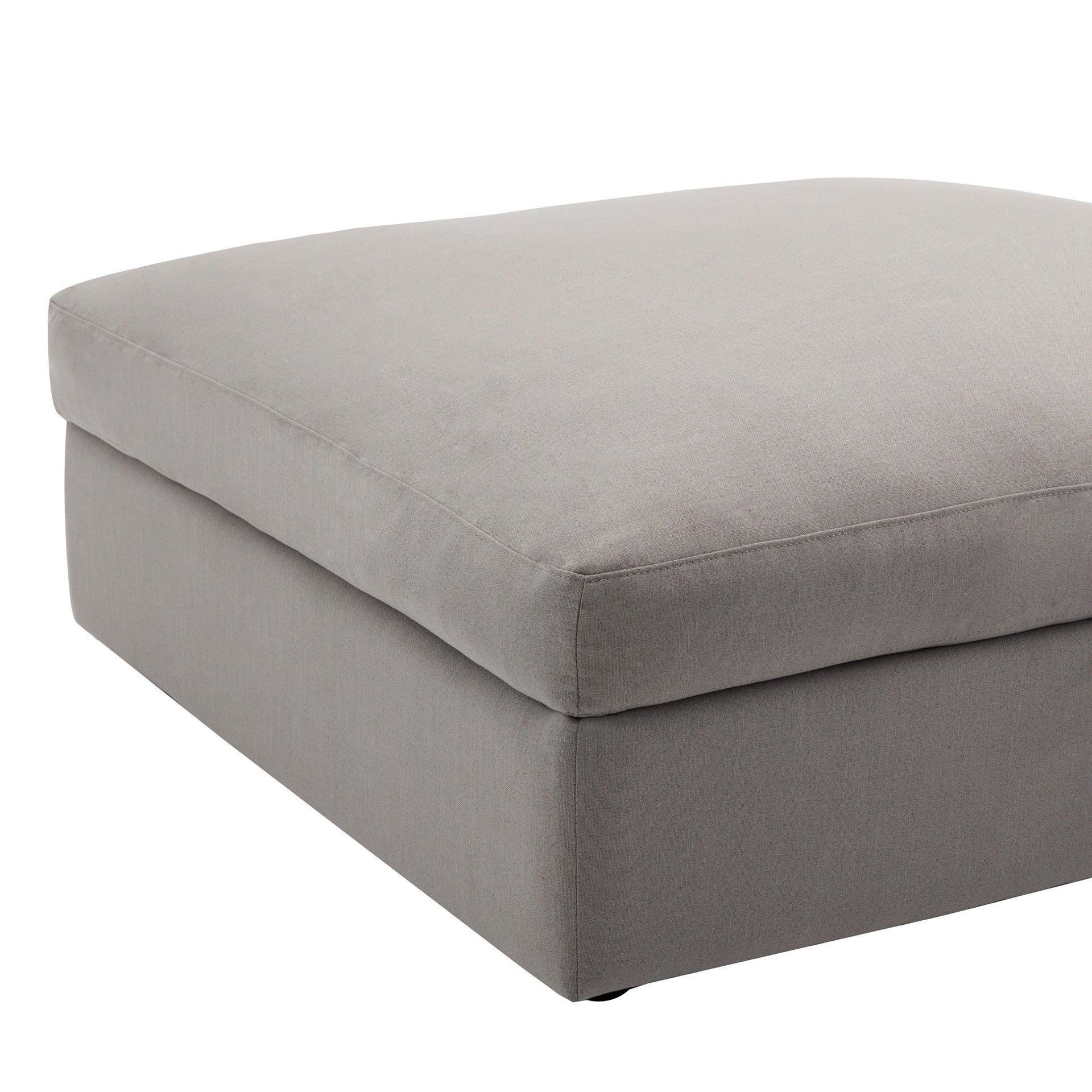 Rivas Contemporary Feather Fill Ottoman, Graphite Gray