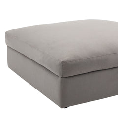Rivas Contemporary Feather Fill Ottoman, Graphite Gray