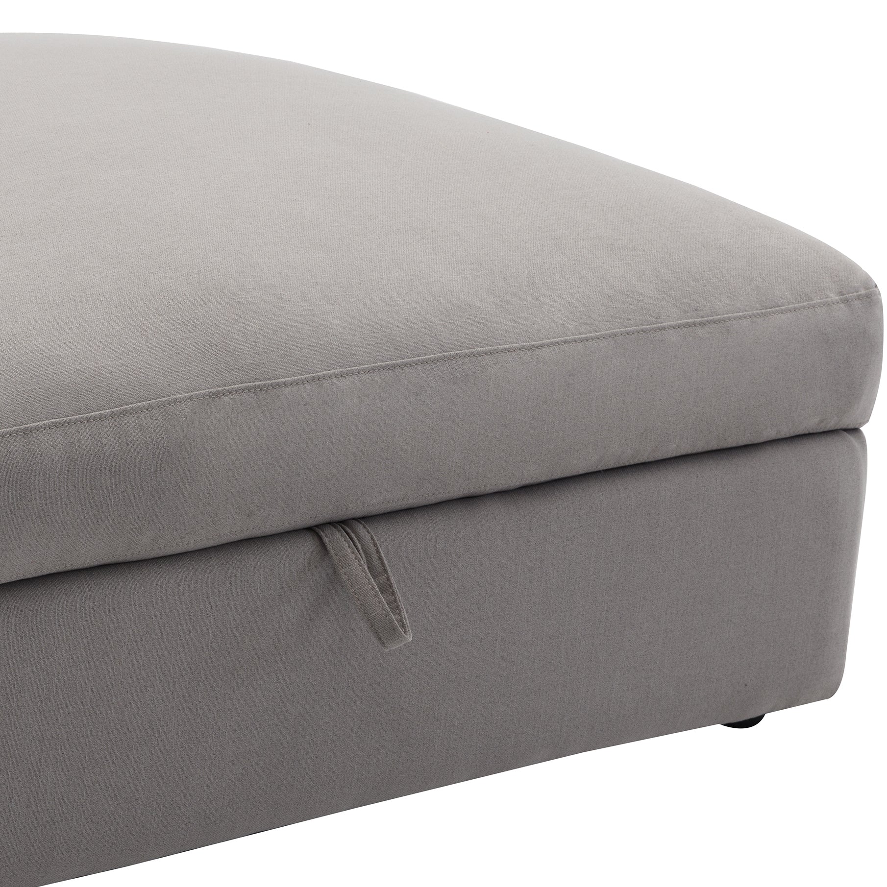 Rivas Contemporary Feather Fill Ottoman, Graphite Gray