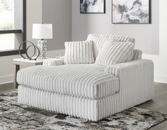Azulu Upholstered Oversized Chaise, with Cup holders and USB Charging, Alloy White