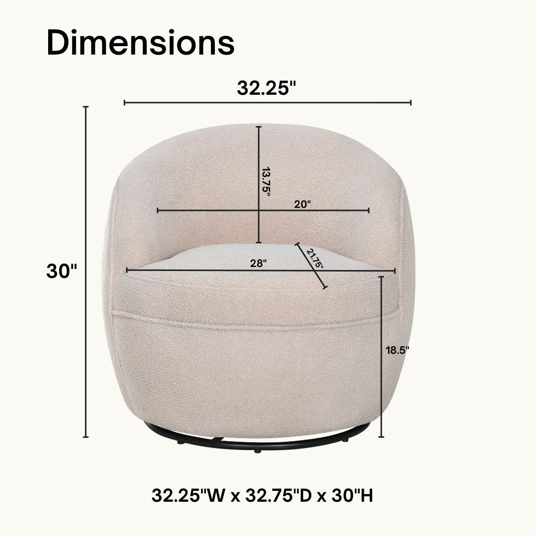 Galleria 360 Swivel Teddy Sherpa Barrel Chair