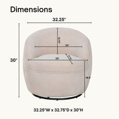 Galleria 360 Swivel Teddy Sherpa Barrel Chair