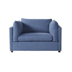 Enda Oversized Living Room Pillow Back Cuddler Arm Chair with Ottoman