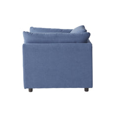 Enda Oversized Living Room Pillow Back Cuddler Arm Chair with Ottoman