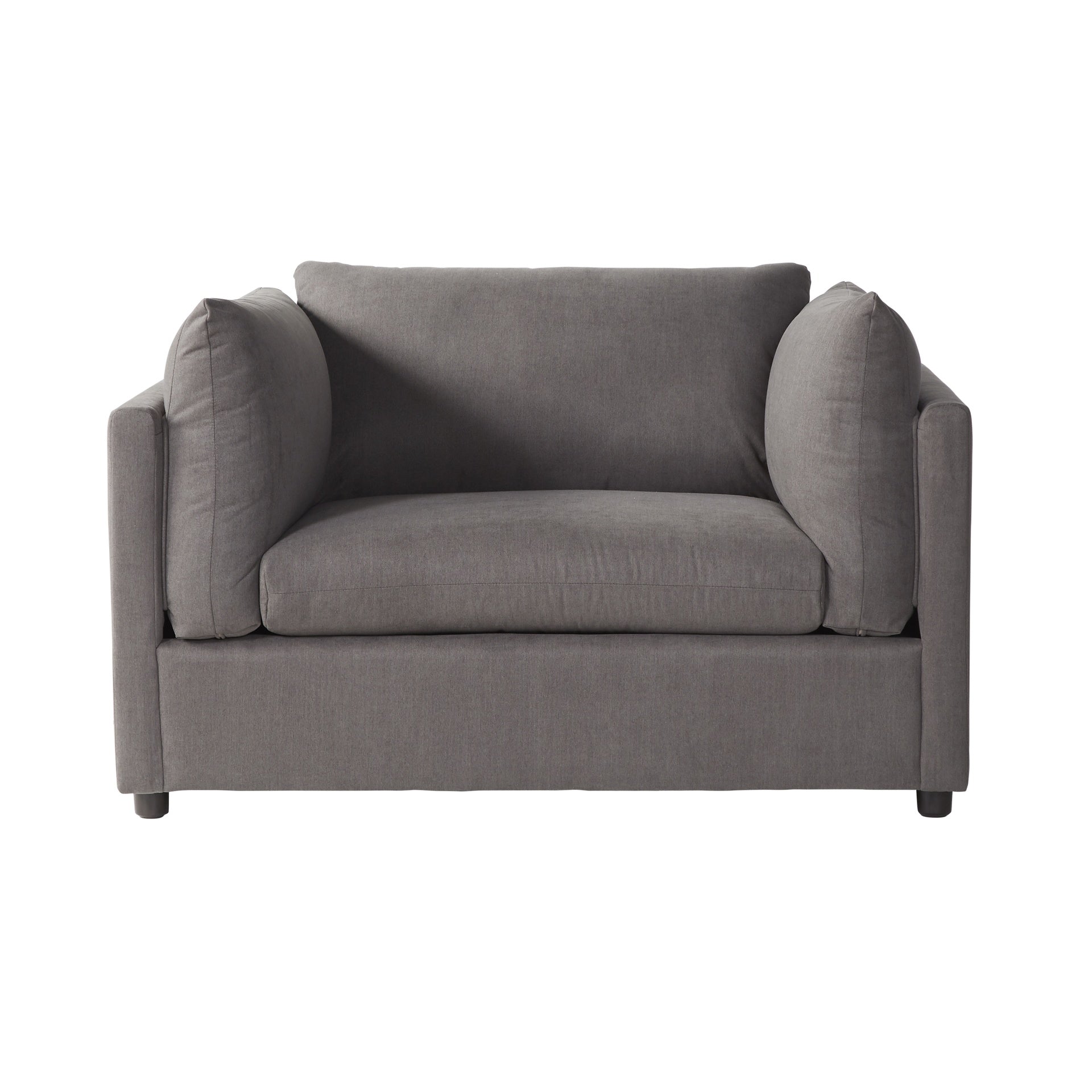 Enda Oversized Living Room Pillow Back Cuddler Arm Chair with Ottoman